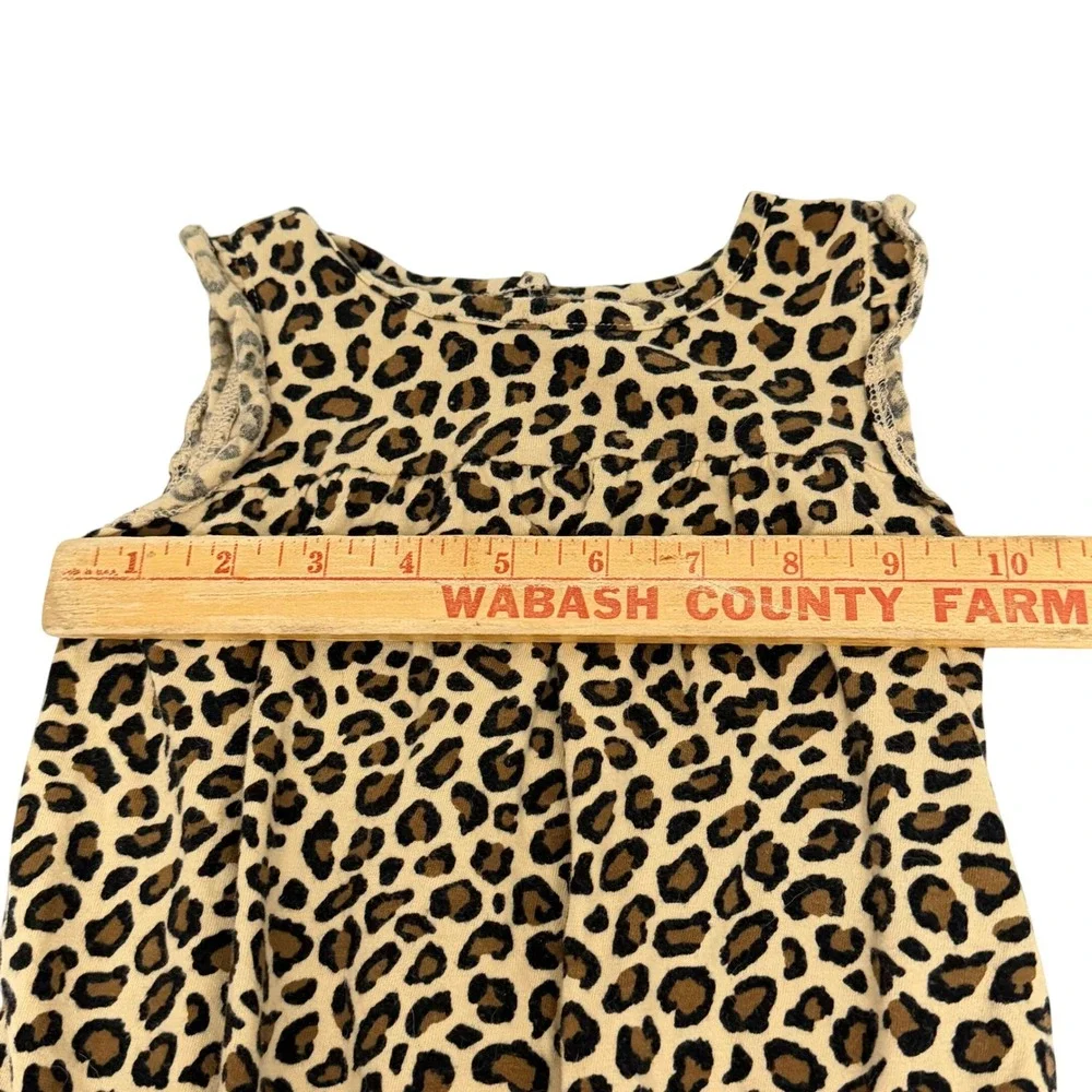 Old Navy Baby Girl Romper Lot 2pc 6-12M Leopard Cherry‎ Graphic Cream Sleeveless
